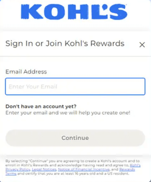 mykohlscard login